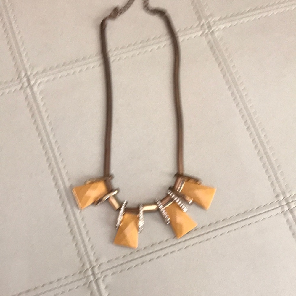 Gold necklace with rhinestone accents